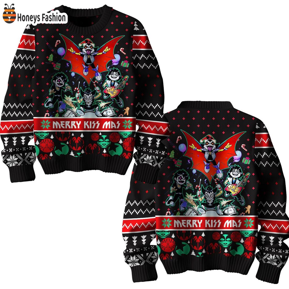 Kiss Rock Band Merry Kiss Mas Ugly Christmas Sweater