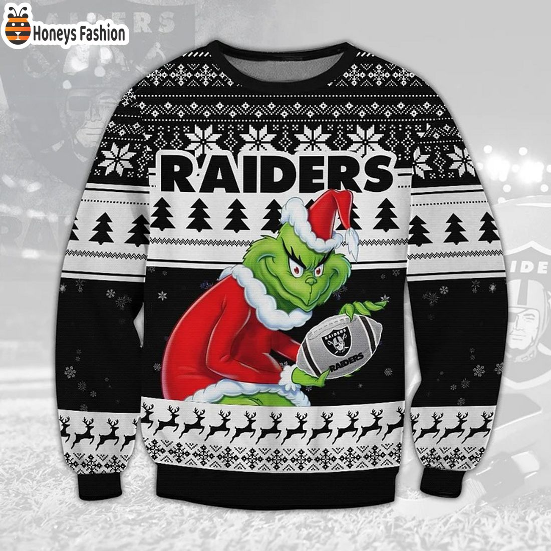 Las Vegas Raiders Grinch Ugly Christmas Sweater