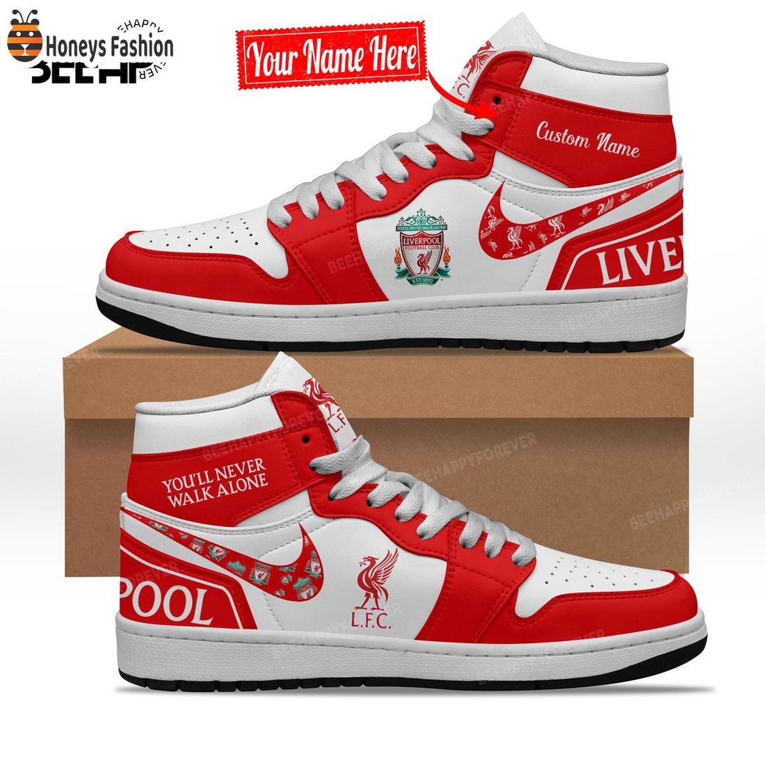 Liverpool Custom Name Nike Air Jordan 1 Shoes