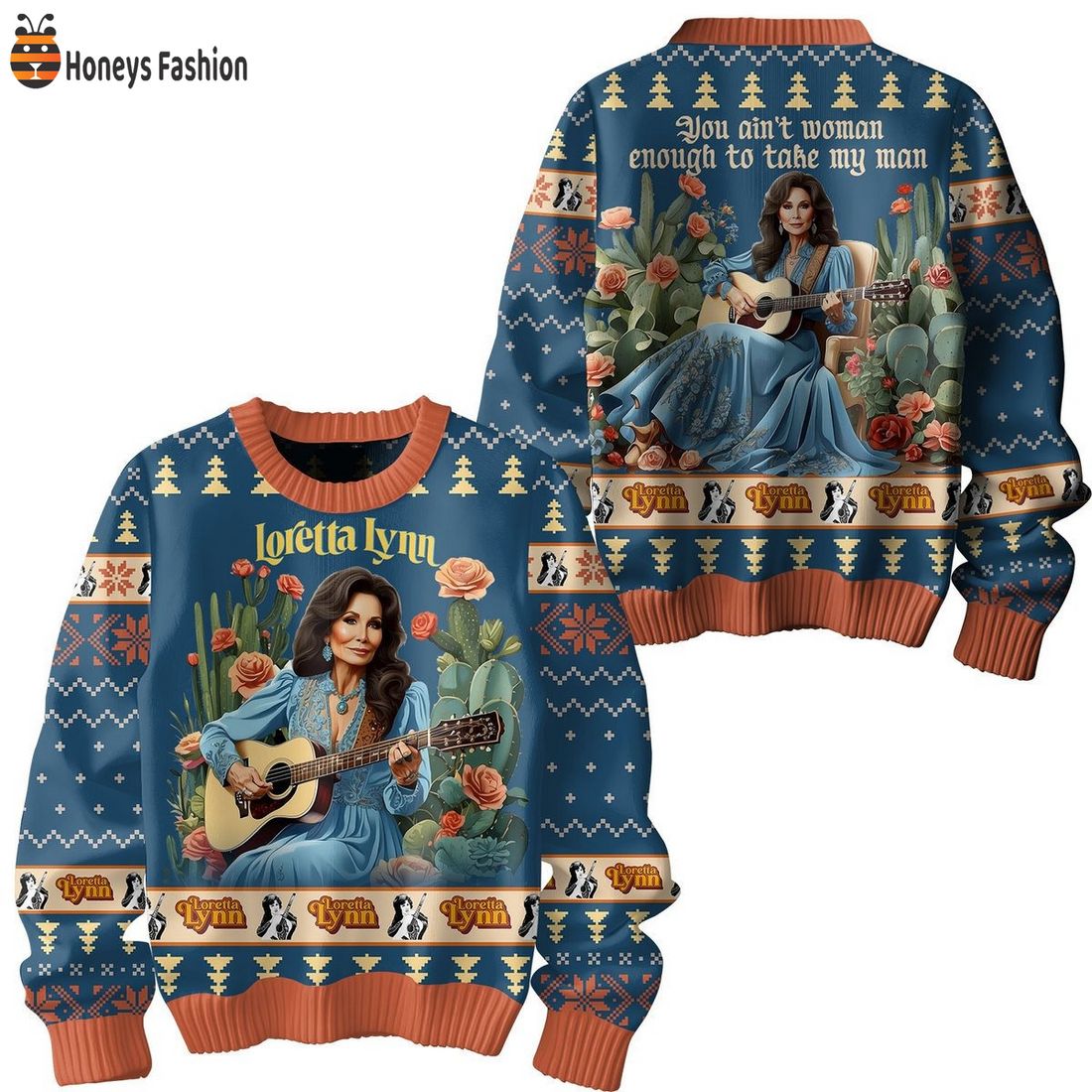 Loretta Lynn On Lyrics Ugly Christmas Sweater