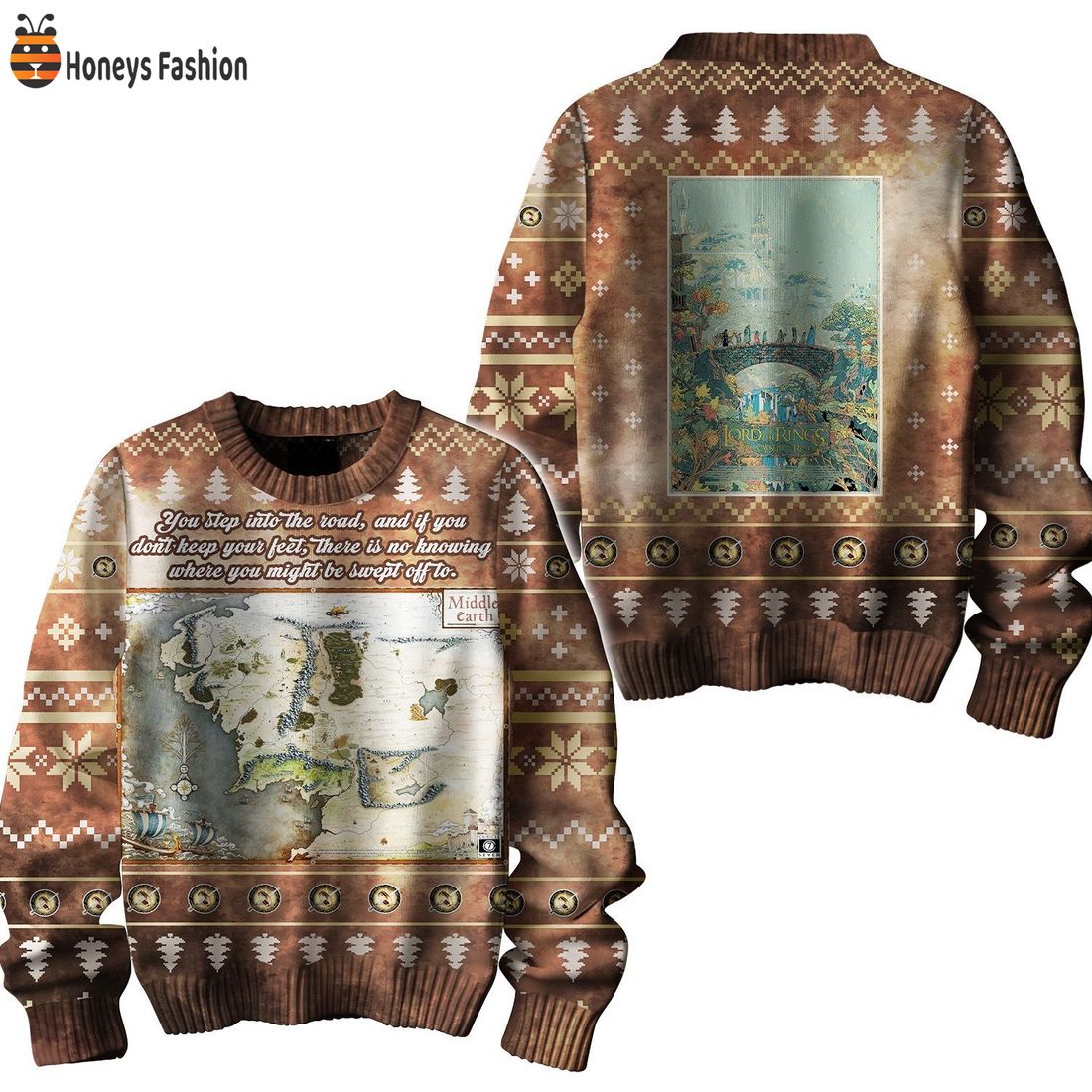 LOTR Middle Earth Ugly Christmas Sweater