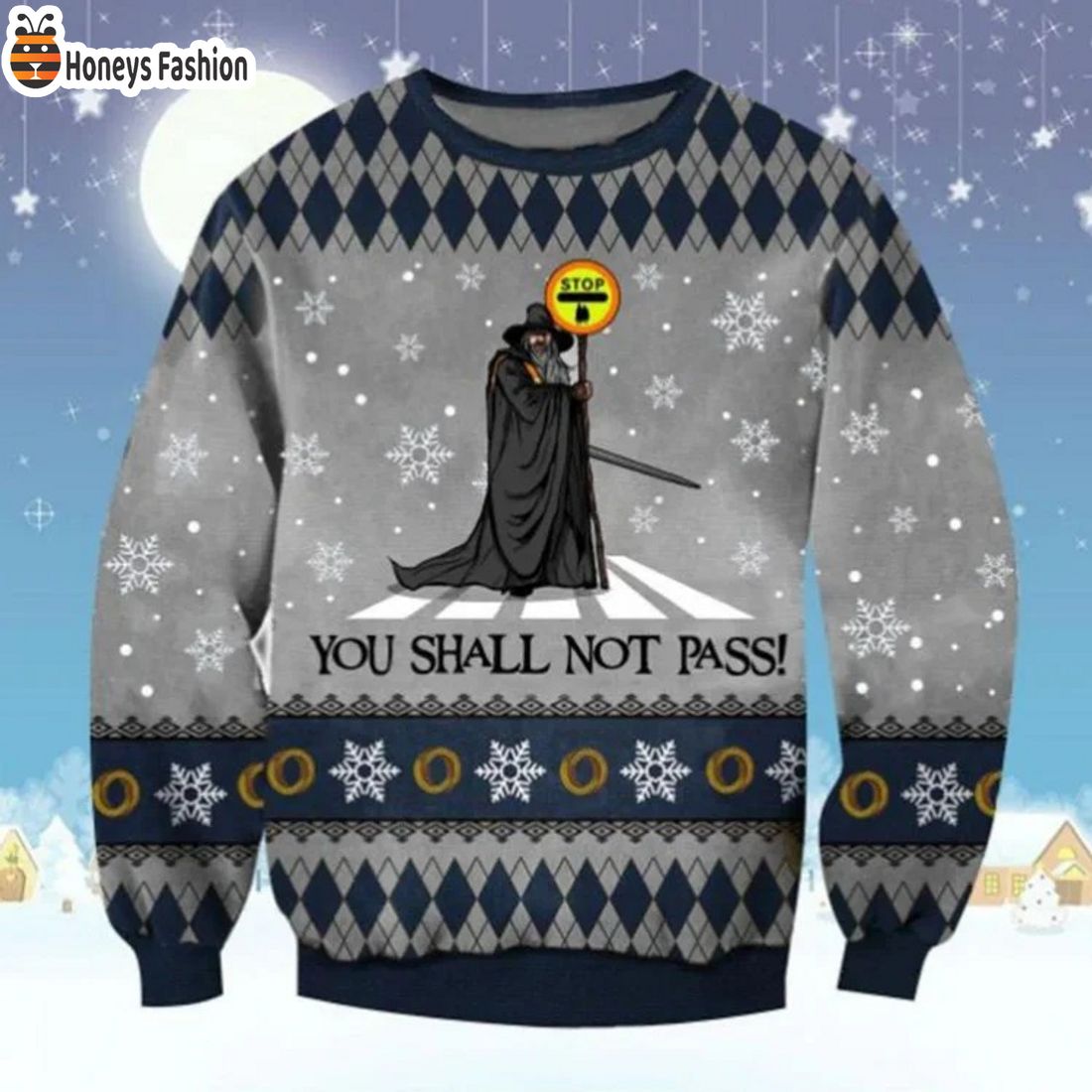LOTR Stop you shall not pass ugly christmas sweater