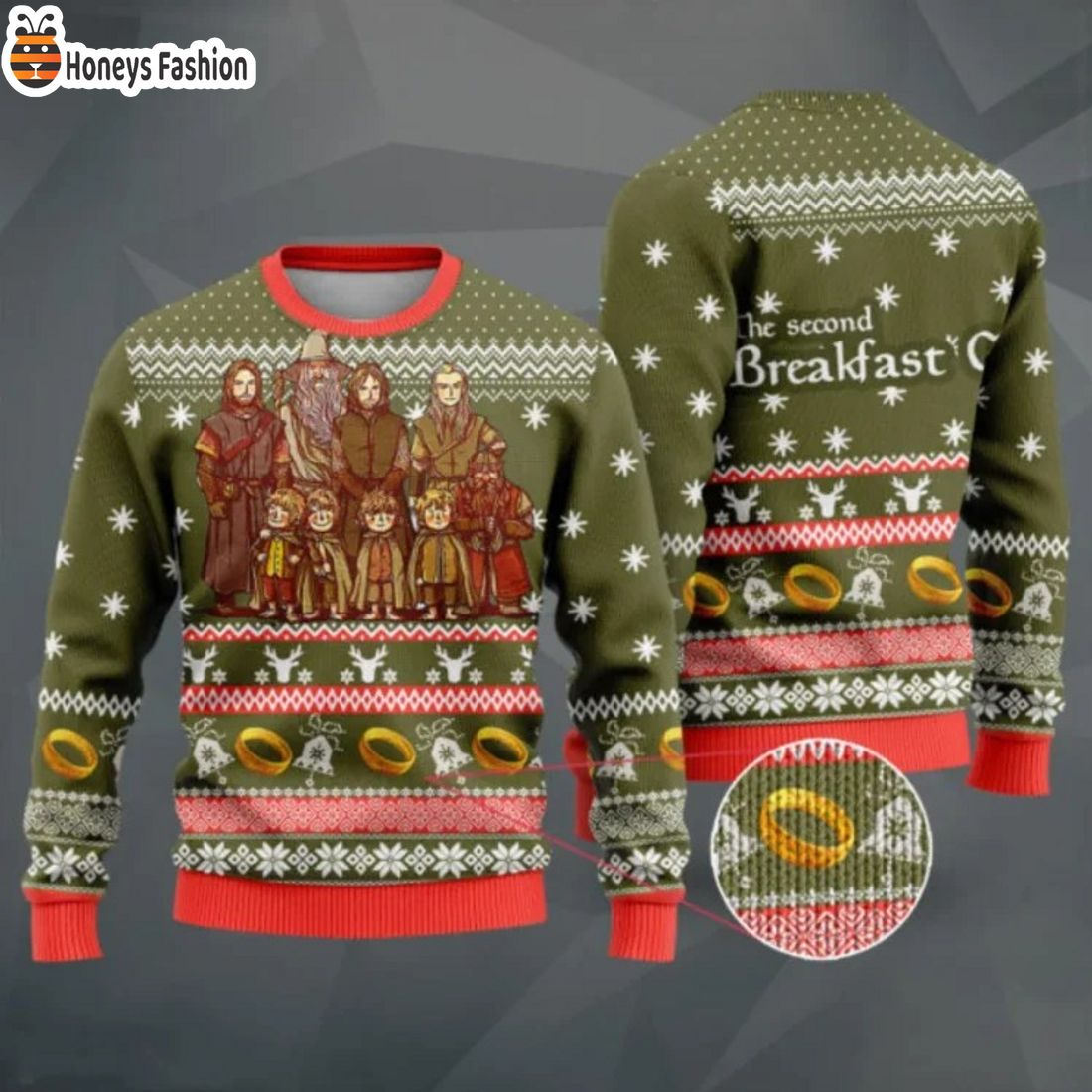 LOTR The second breakfast club ugly christmas sweater