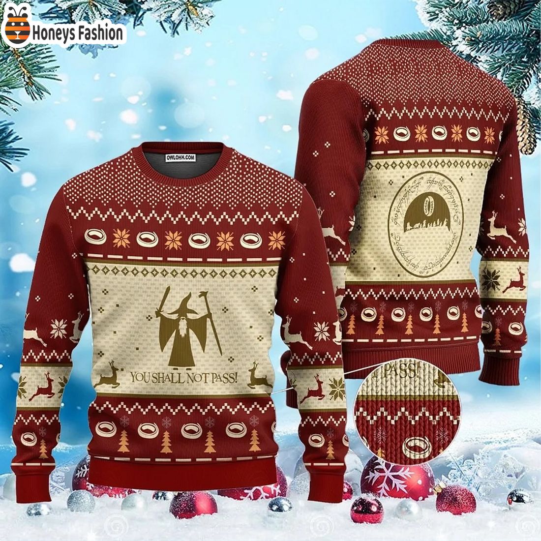 LOTR You shall not pass ugly christmas sweater