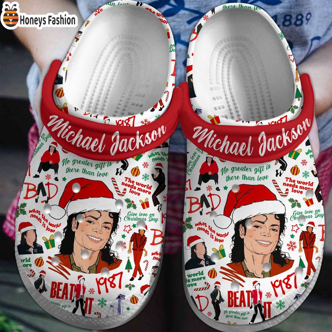 Michael Jackson 1987 Christmas Crocs Clog Shoes