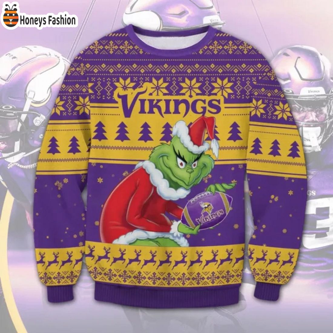Minnesota Vikings Grinch Ugly Christmas Sweater