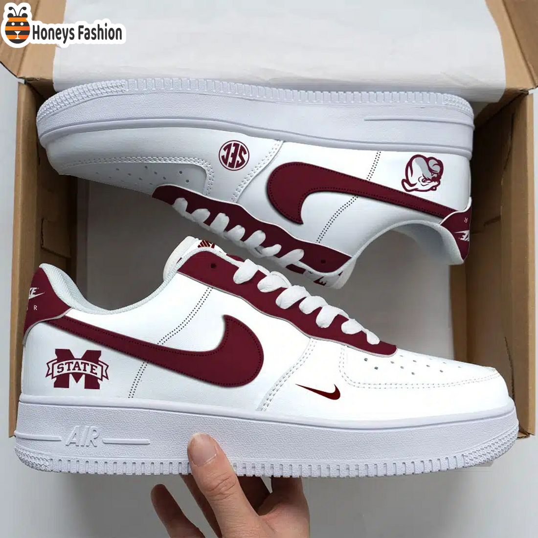 Mississippi State Bulldogs Air Force Custom Nike Air Force Sneaker