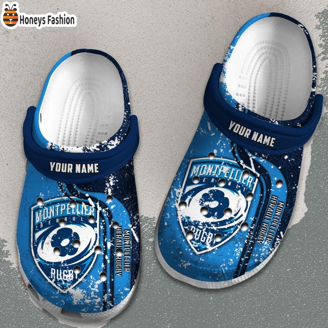 Montpellier Herault Rugby Custom Name Crocs Clog Shoes