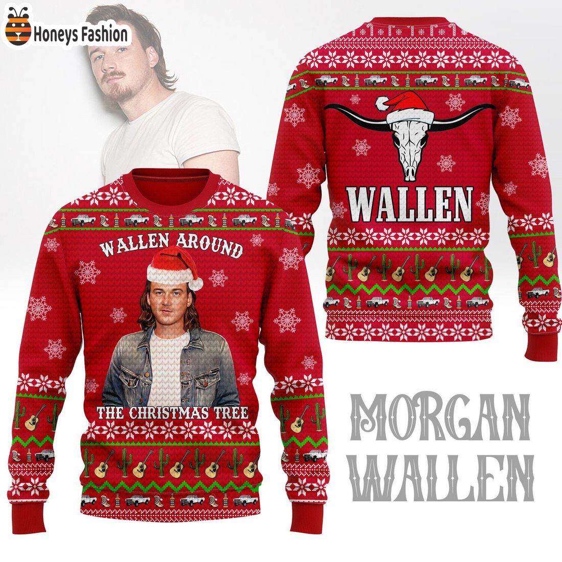 Morgan Wallen Around The Christmas Knitted Sweater