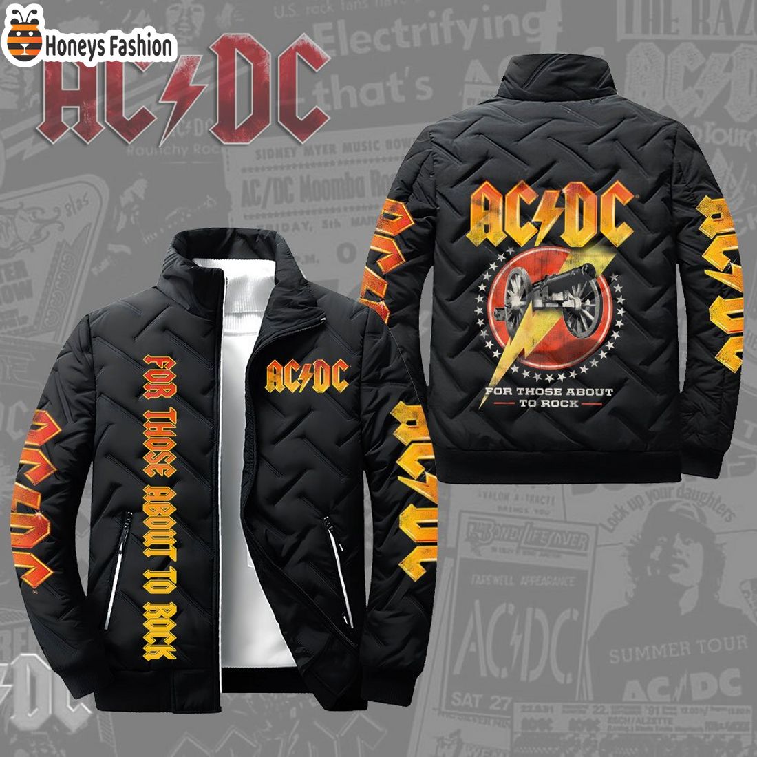 NEW ACDC Band For Those About To Rock 2D Paddle Jacket