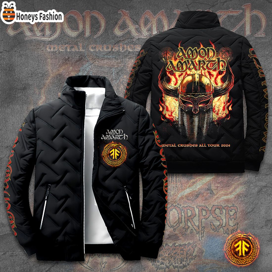 NEW Amon Amarth Metal Crushes All Tour 2024 2D Paddle Jacket