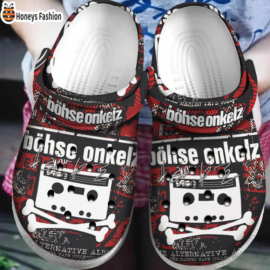 NEW Auflage der Bohse Onkelz Kassette Crocs Clog Shoes