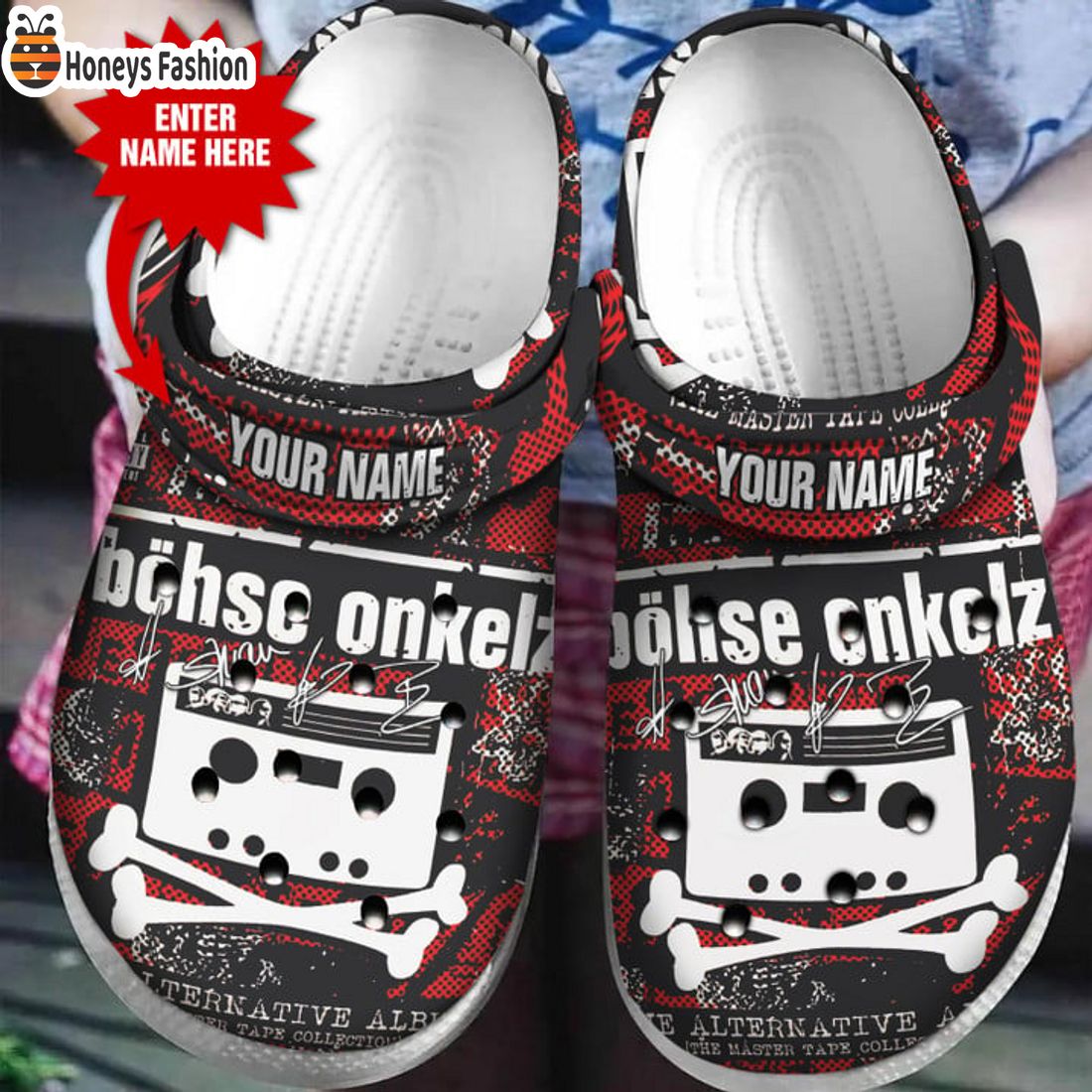 NEW Auflage der Bohse Onkelz Kassette Custom Name Crocs Clog Shoes
