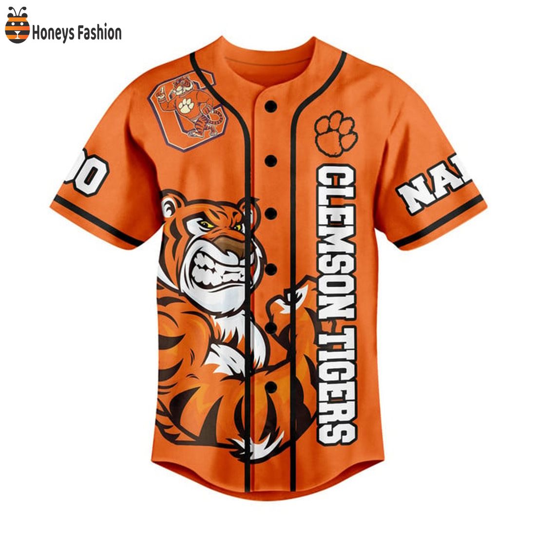 NEW Clemson Tigers Go Tigers Orange Custom Name Number Baseball Jersey