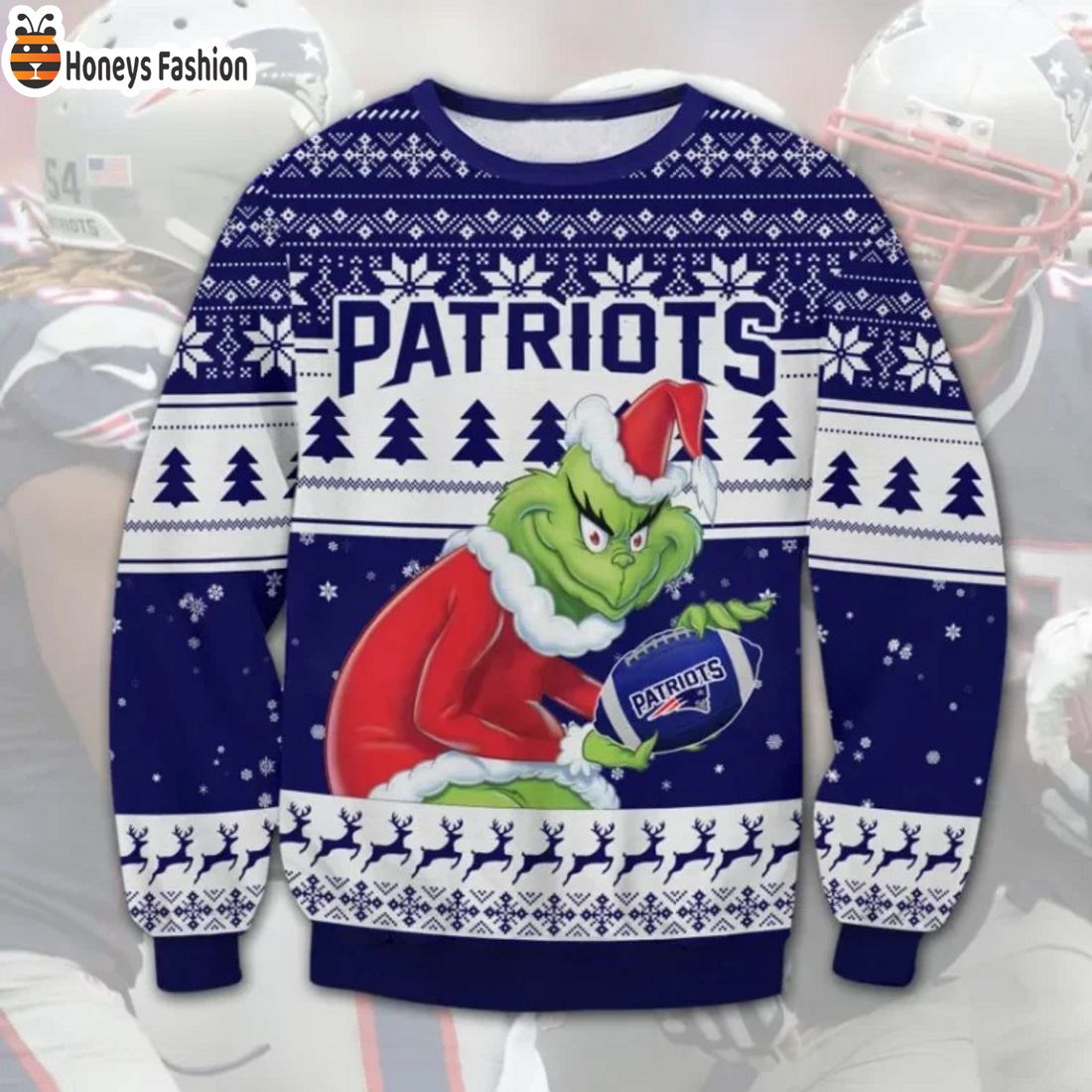 New England Patriots Grinch Ugly Christmas Sweater