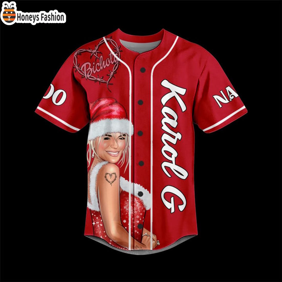 NEW Karol G Feliz Navidad Custom Name Number Baseball Jersey