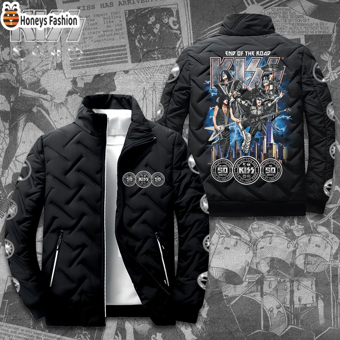 NEW Kiss Band End of the Road World Tour 2D Paddle Jacket Ver 1