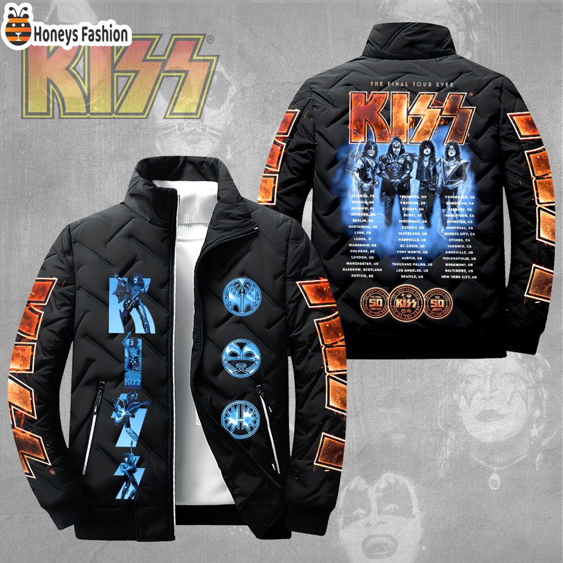 NEW Kiss Band The Final Tour Ever 2D Paddle Jacket