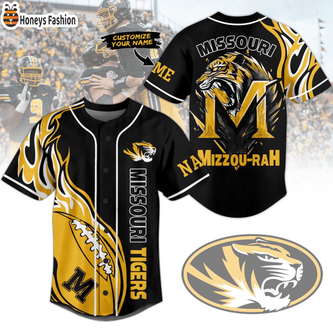 NEW Missouri Tigers Mizzou Rah Custom Name Baseball Jersey