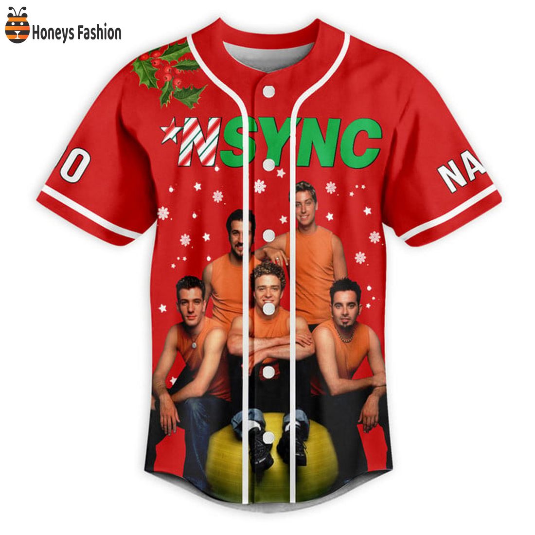 NEW NSYNC All I Want For Christmas Custom Name Number Baseball Jersey