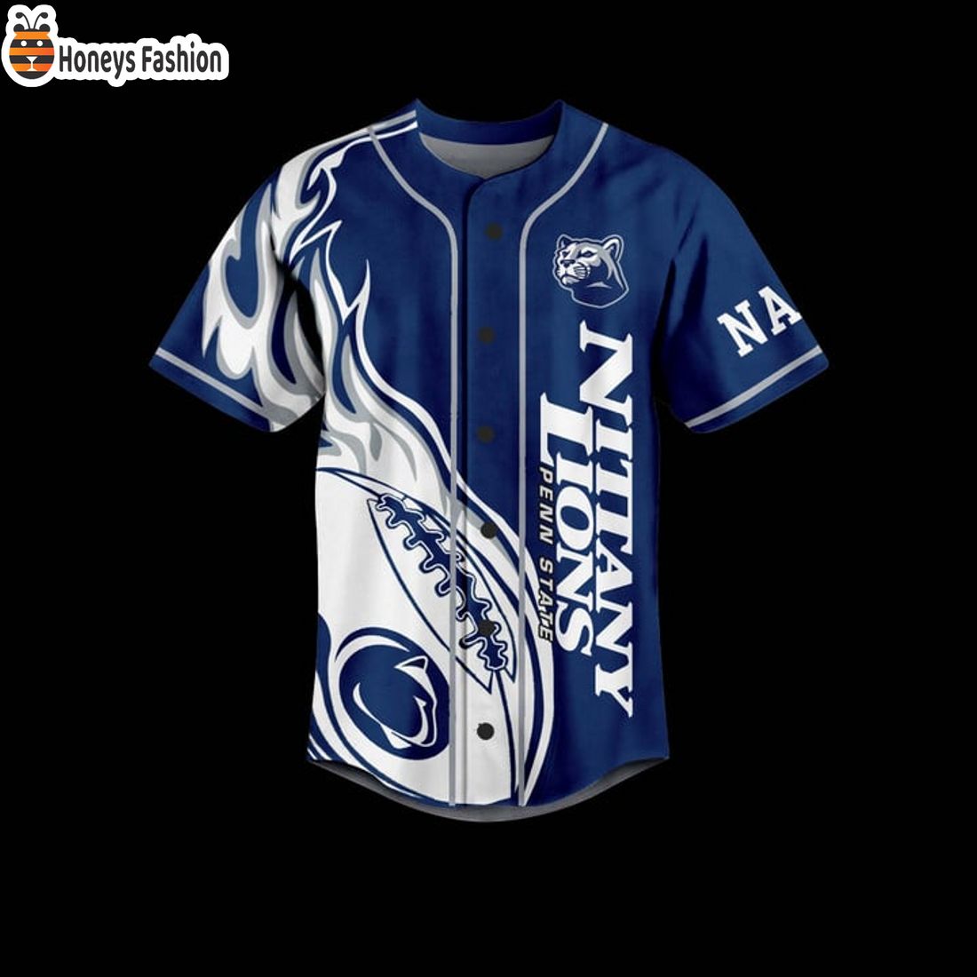 NEW Penn State Nittany Lions Rugby Blue Custom Name Number Baseball Jersey