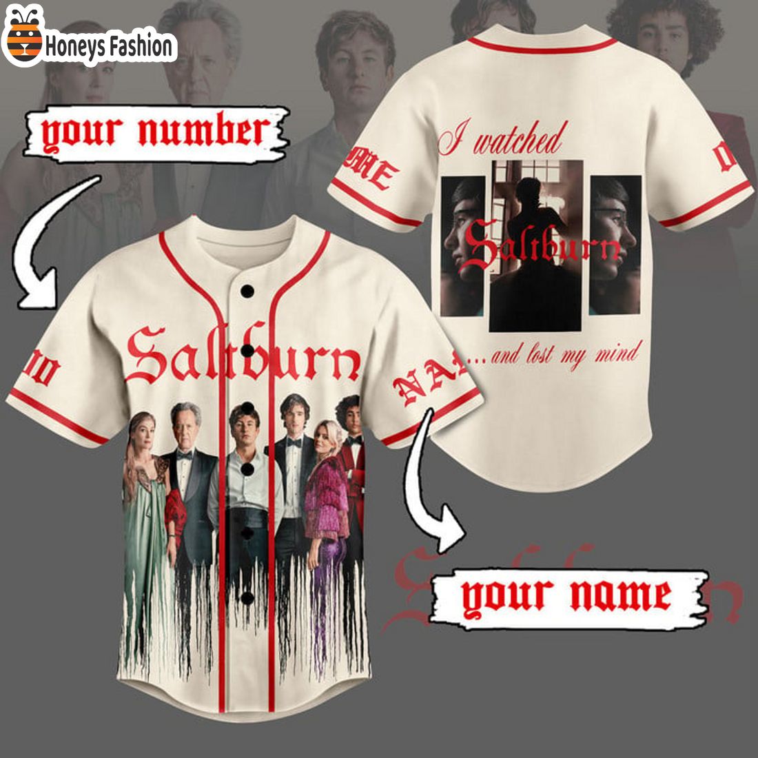 NEW Saltburn I Watched And Lost My Mind Custom Name Number Baseball Jersey