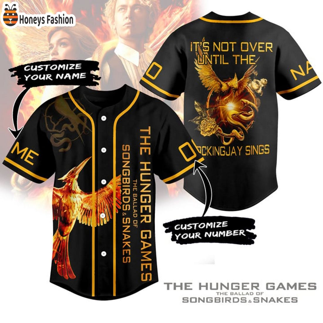 NEW The Hunger Game It’s Not Over Until The Mockingjay Sings Custom Name Number Baseball Jersey