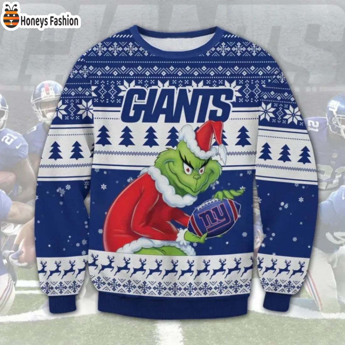 New York Giants Grinch Ugly Christmas Sweater