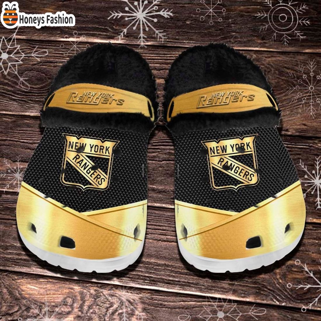 New York Rangers NHL Fleece Crocs Clogs Shoes
