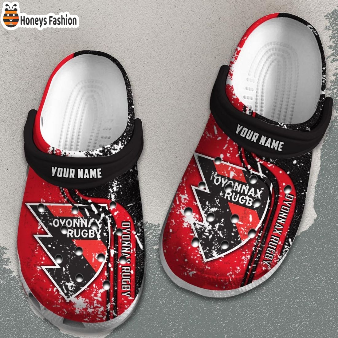 Oyonnax Rugby Custom Name Crocs Clog Shoes