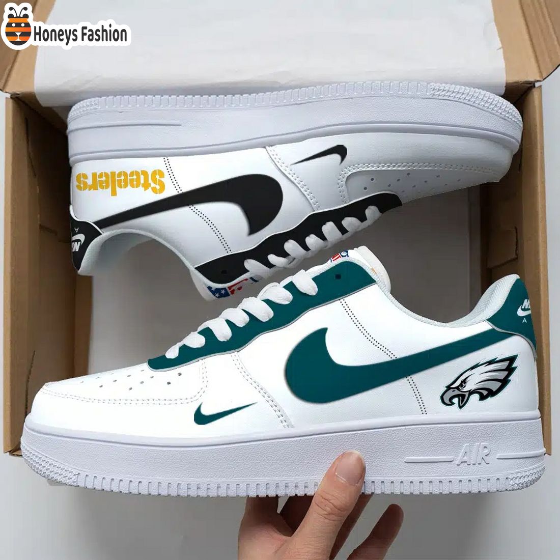 Pittsburgh Steelers x Philadelphia Eagles Air Force Custom Nike Air Force Sneaker