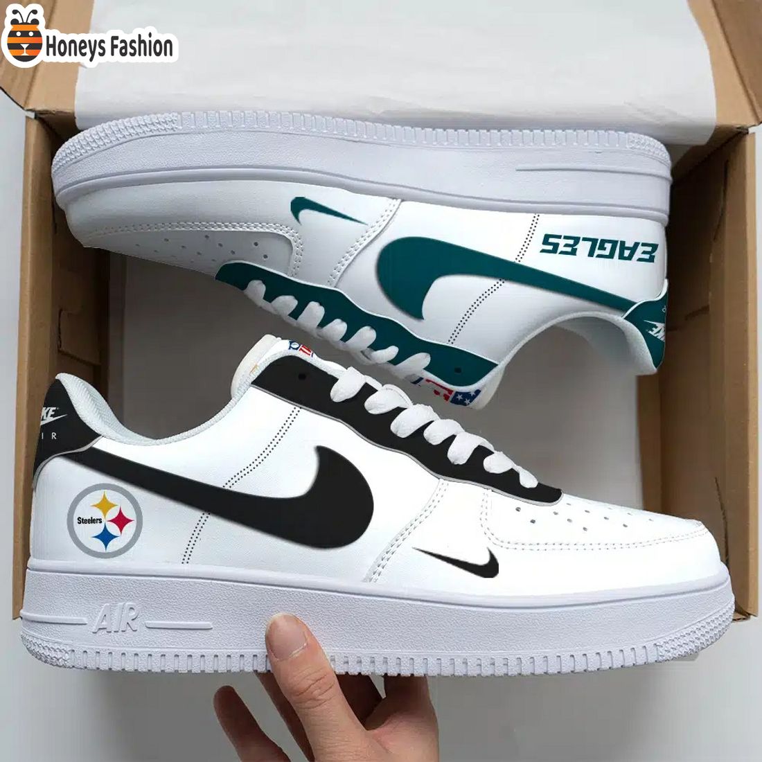 Pittsburgh Steelers x Philadelphia Eagles Air Force Custom Nike Air Force Sneaker