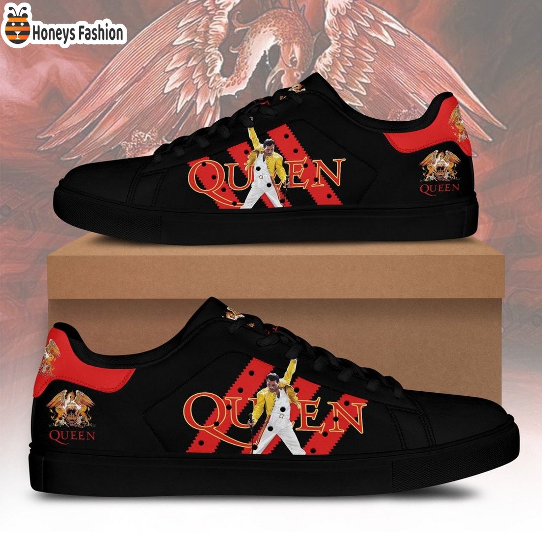 Queen rock band red ver 2 stan smith adidas shoes