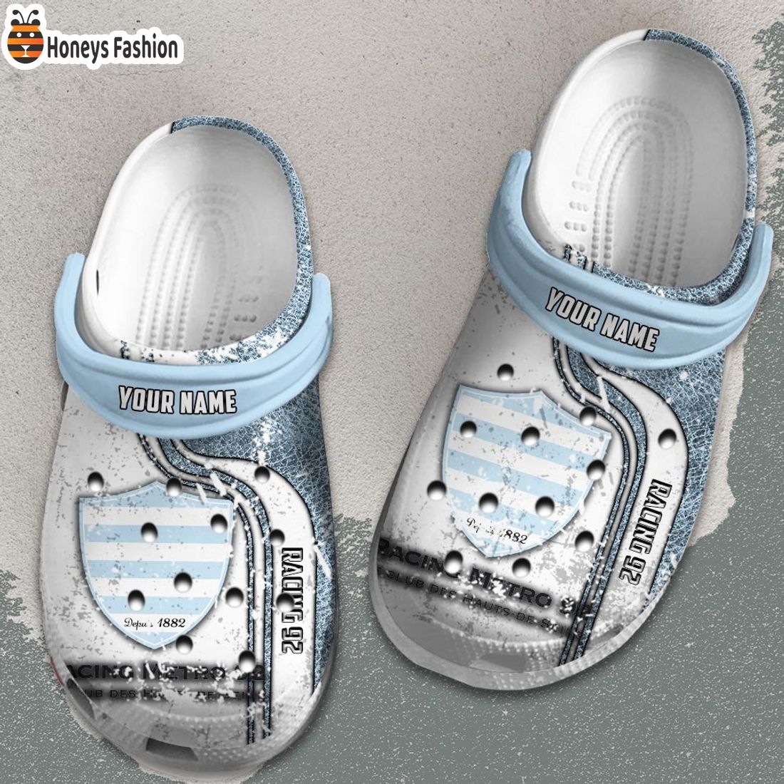 Racing 92 Custom Name Crocs Clog Shoes