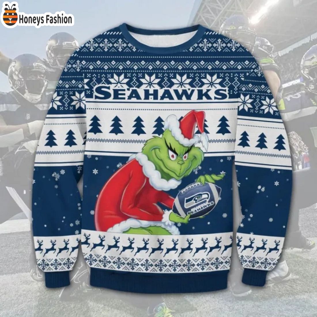 Seattle Seahawks Grinch Ugly Christmas Sweater