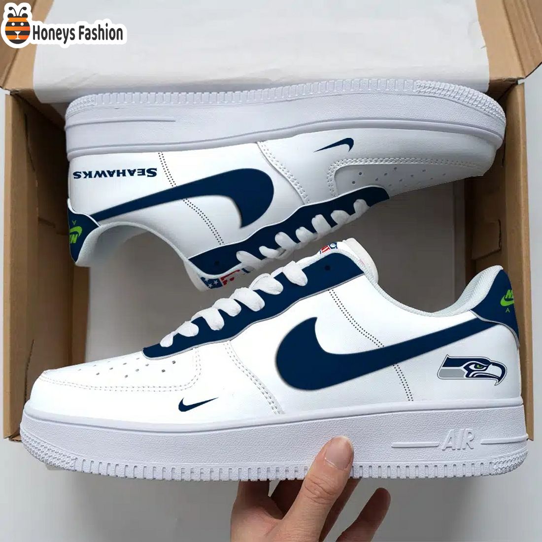 Seattle Seahawks NFL Air Force Custom Nike Air Force Sneaker