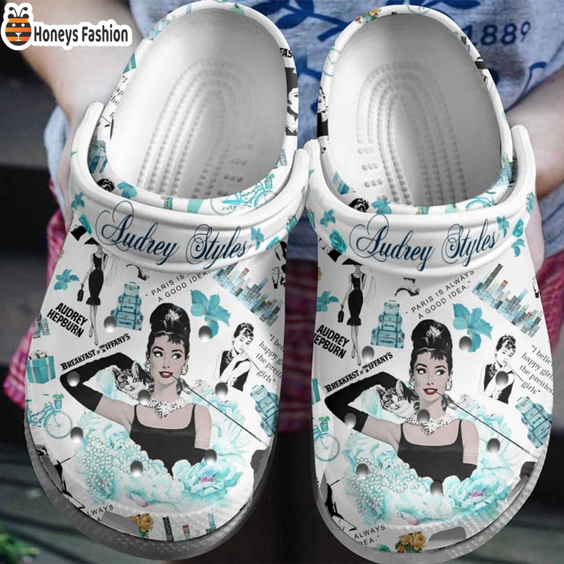 SELLER Audrey Hepburn Styles Fleece Crocs Clog Shoes