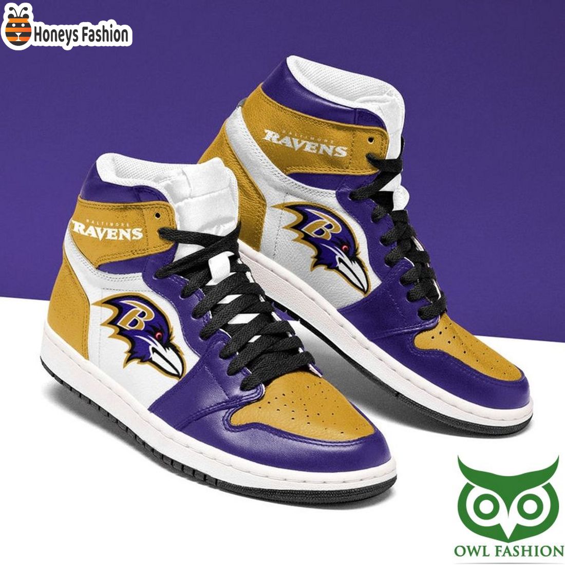 SELLER Baltimore Ravens Custom Nike Air Jordan High Sneaker