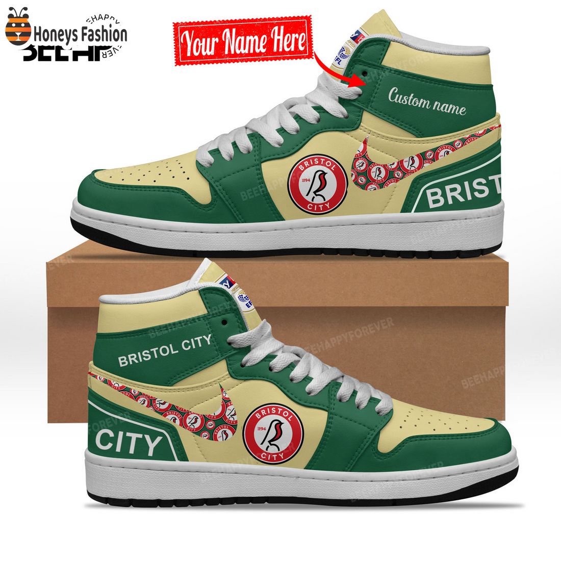 SELLER Bristol City Custom Nike Air Jordan High Sneaker