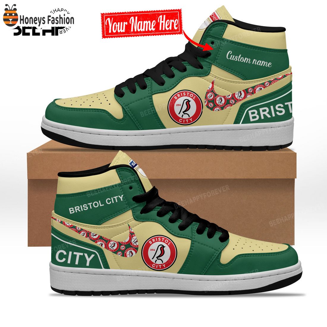 SELLER Bristol City Custom Nike Air Jordan High Sneaker