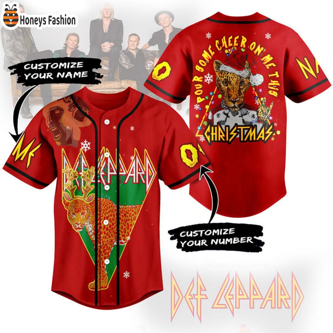 SELLER Def Leppard Pour Some Cheer On Me This Personalized Name Number Baseball Jersey
