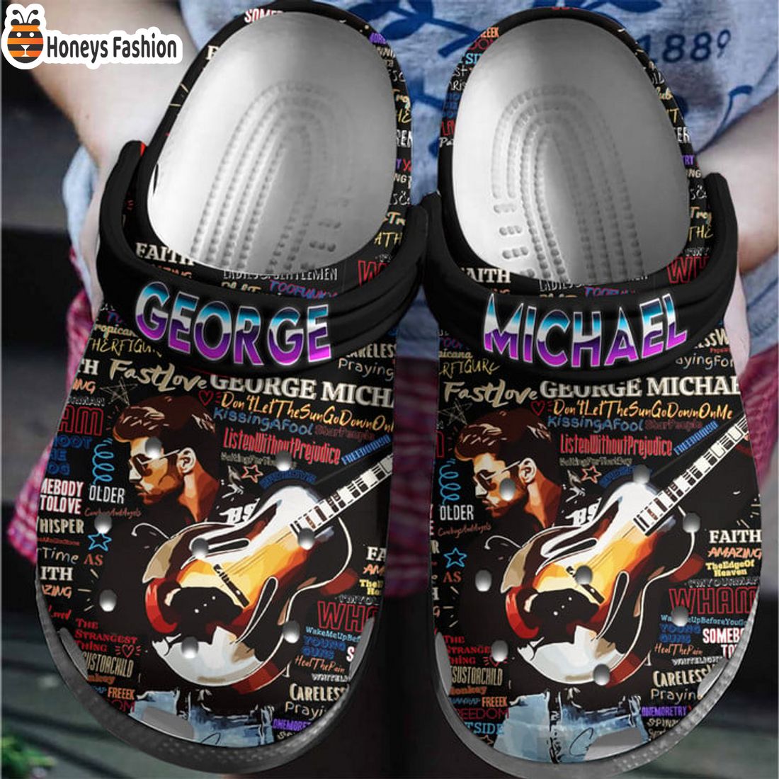 SELLER George Michael Don’t Let The Sn Go Down On Me Fleece Crocs Clog Shoes