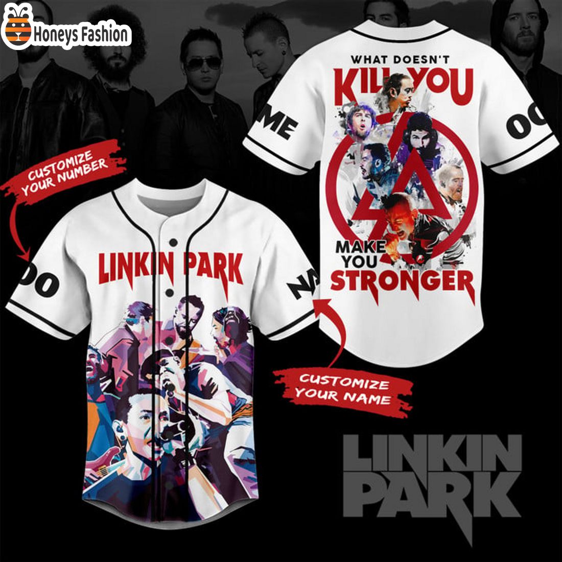 SELLER Linkin Park What Doesn’t Kill You Personalized Name Number Baseball Jersey