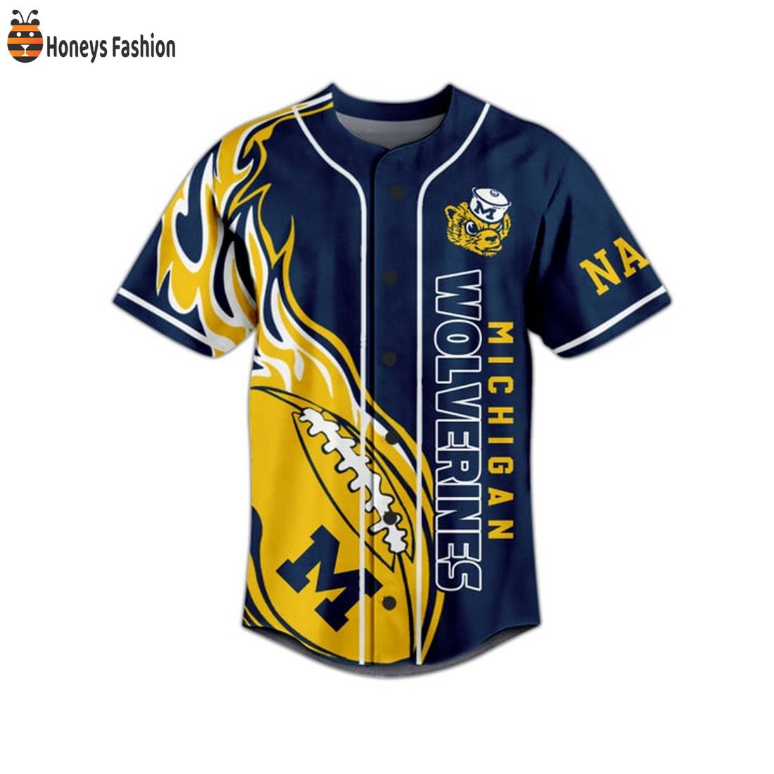 SELLER Michigan Wolverines Hail To The Victors Personalized Name Baseball Jersey