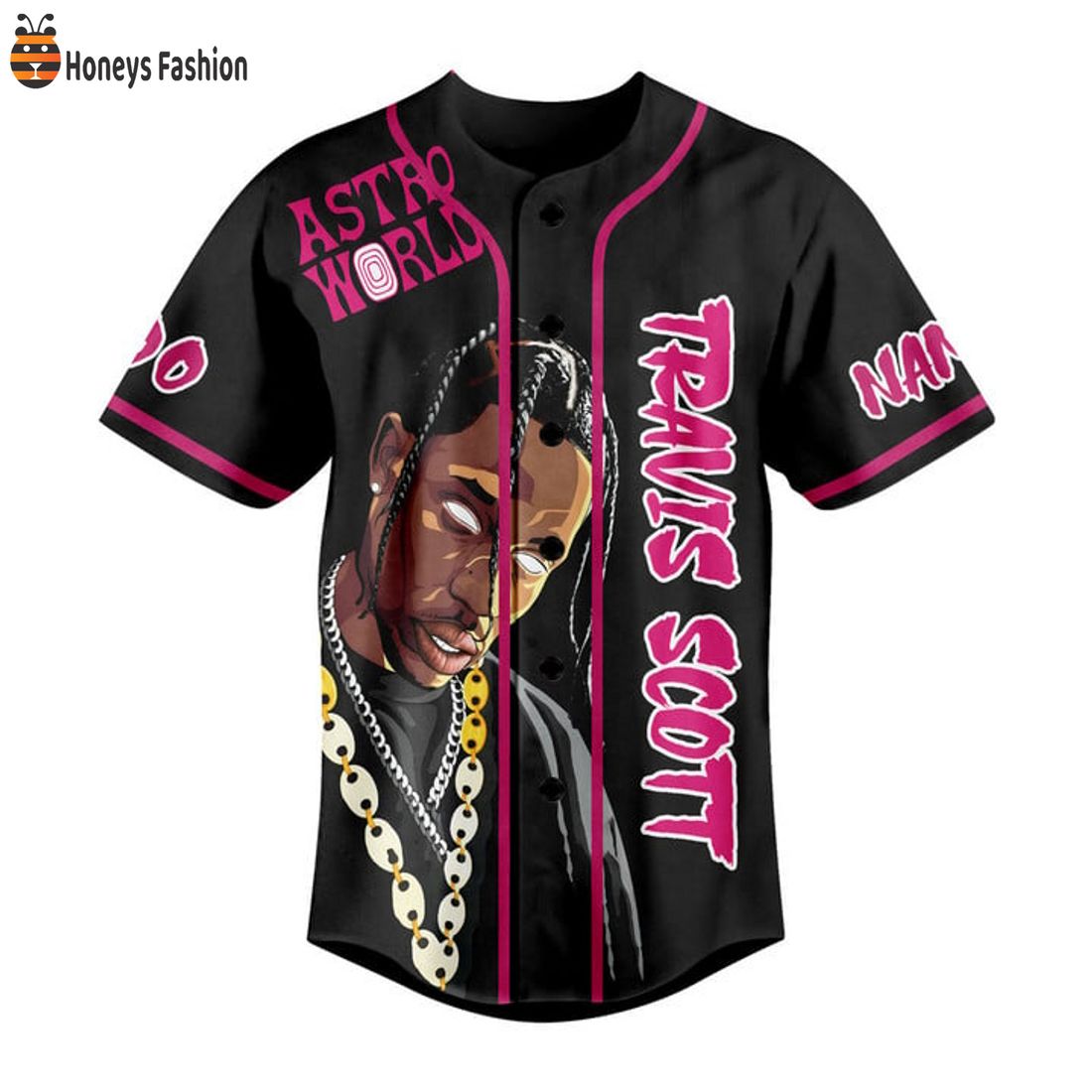 SELLER Travis Scott It’s Lit Life A Bitch Personalized Name Number Baseball Jersey