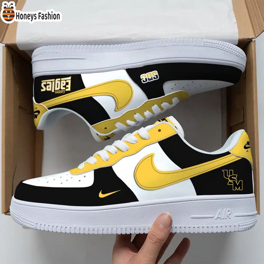 Southern Miss Golden Eagles NCAA Air Force Custom Nike Air Force Sneaker