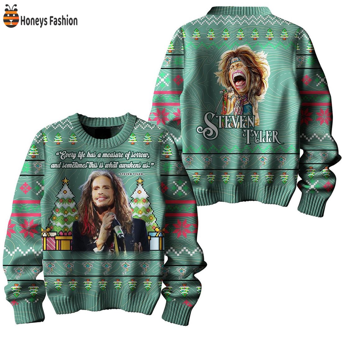 Steven Tyler On Lyrics Ugly Christmas Sweater