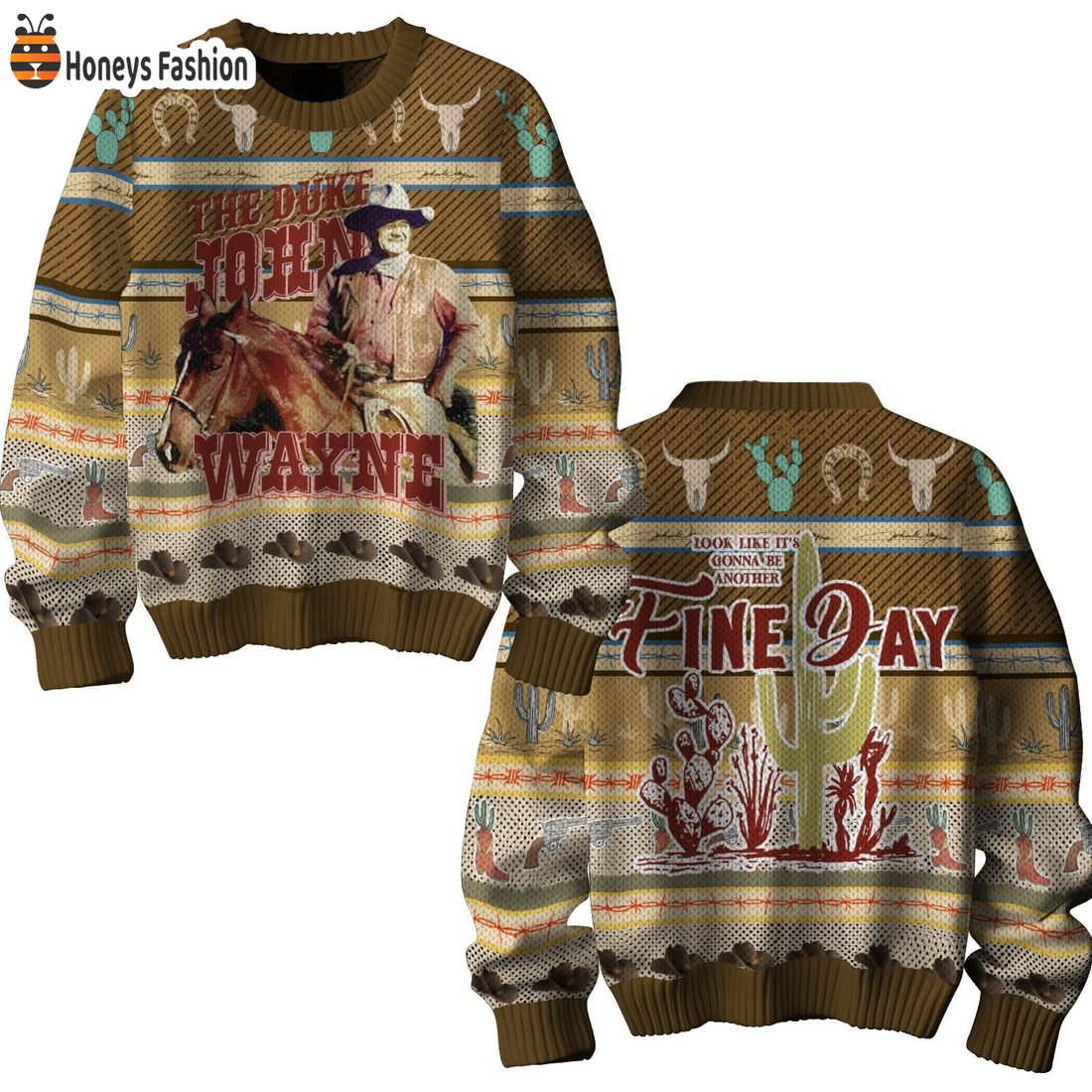 The Duke John Wayne Ugly Christmas Sweater