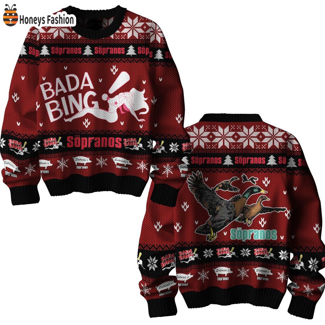 The Sopranos Bada Bing Ugly Christmas Sweater