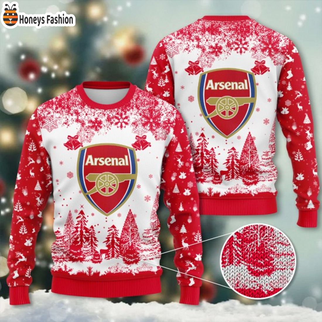 TOP Arsenal Snowflakes Ugly Christmas Sweater